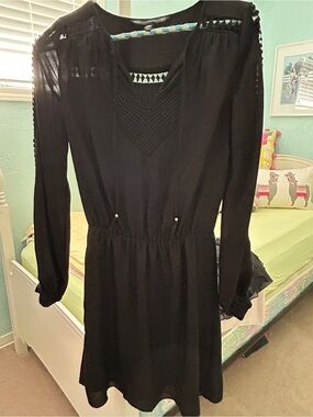 Black House White Market!!! Black Women's Long-Sleeve V-Neck Dress
